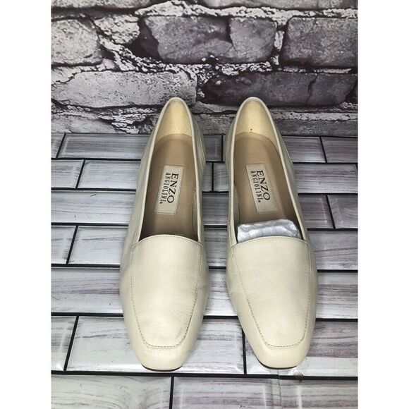 Enzo Angiolini Liberty Ivory Cream Leather Square Toe Loafers Flats Women Sz 6M - Picture 16 of 16